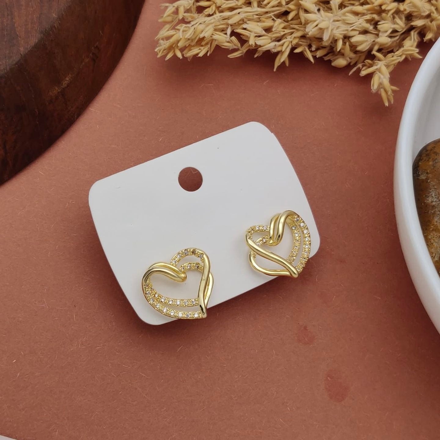 Charming Hearts Diamond Stud Earrings